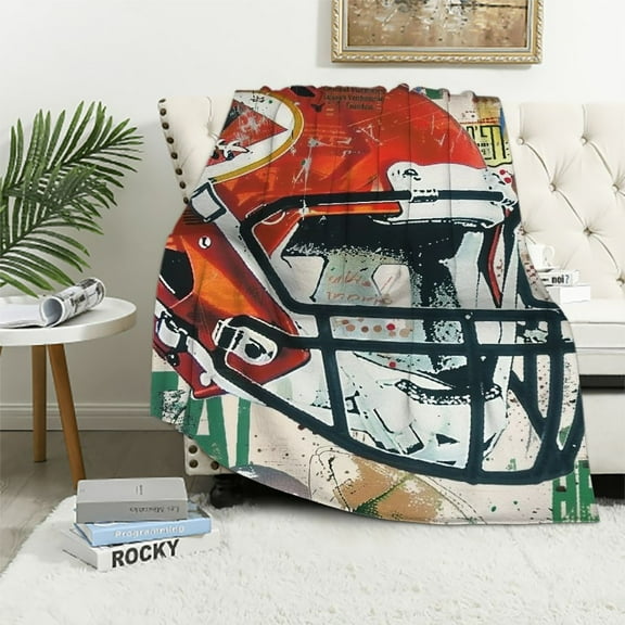 Shiartex  Football Gifts Blanket for Boys Kids Football Sports Team Gifts for Football Lovers Super Soft Warm Blanket Sofa Bedding Home Living Room Decor All Seasons  40x50in