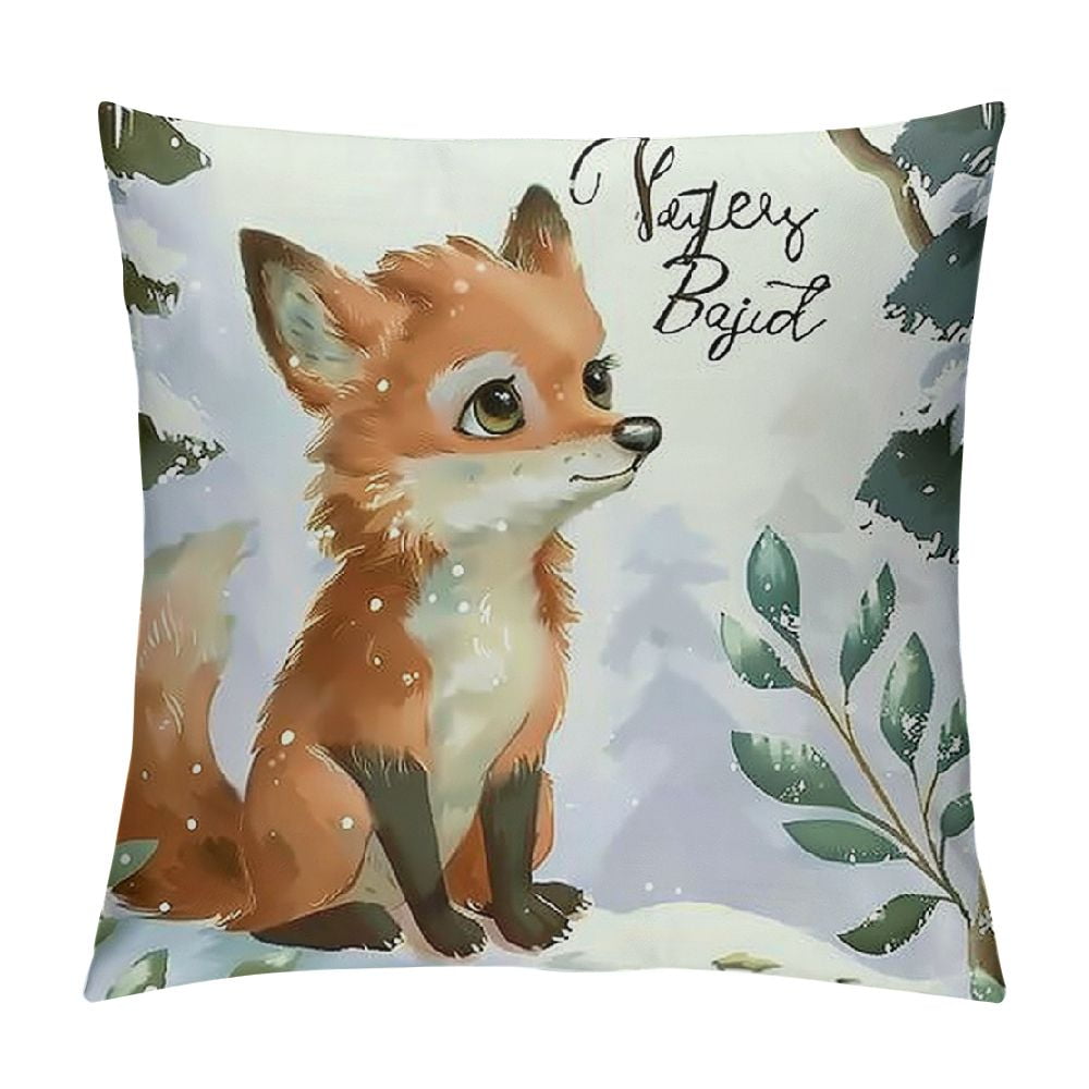 Shiartex Forest Animals Throw Pillow Covers Squirrel Pillows Case for