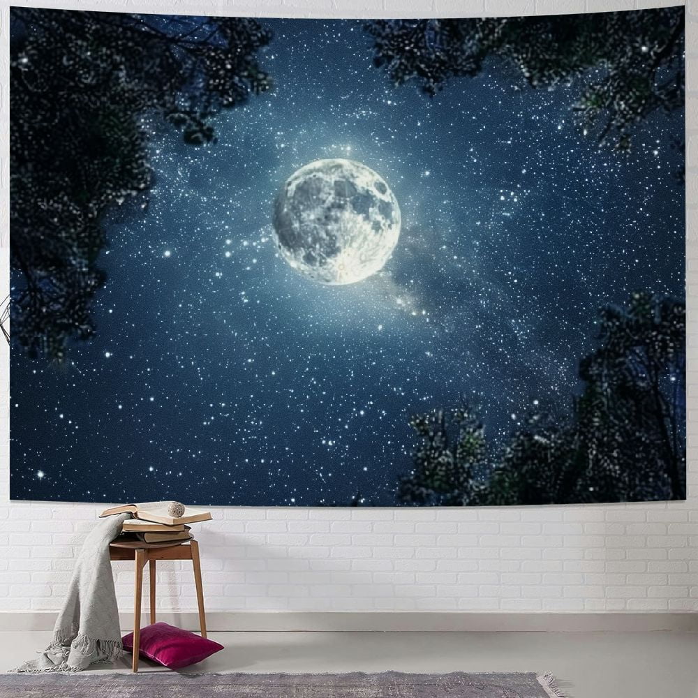 Shiartex Forest Galaxy Starry Tapestry for Bedroom Ceiling, Blue Space ...