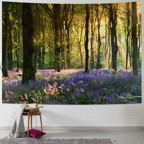 Shiartex  Forest Sunshine Tapestry Spring Morning Sunlight Through Green Trees Tapestry Nature Landscape Aesthetic Tapestry Wall Hanging Art for Bedroom Living Dorm Decor 40x30inch