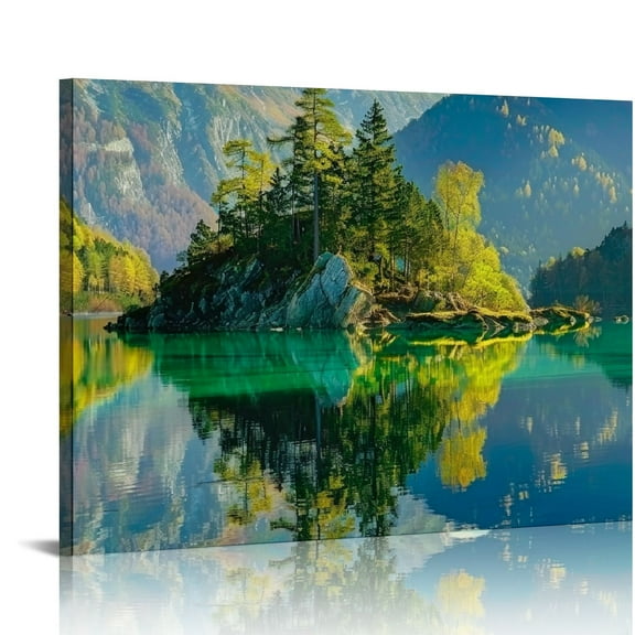 Shiartex Four Seasons Landscape Canvas Wall Art Decor - Spring Summer Autumn Winter Colorful Tree Painting Modern Nature Forest Prints Artwork Picture for Bathroom Office Decoration 20x16in