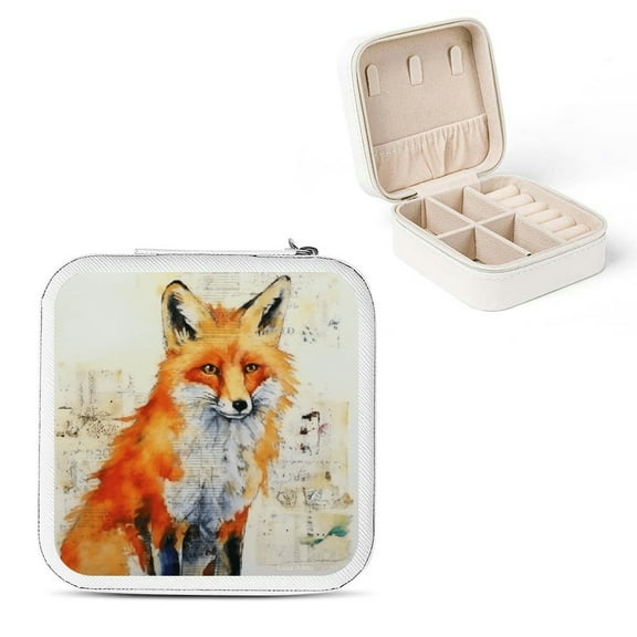 Shiartex Fox Jewelry Box Necklace Ring Earring Organizer Gift White