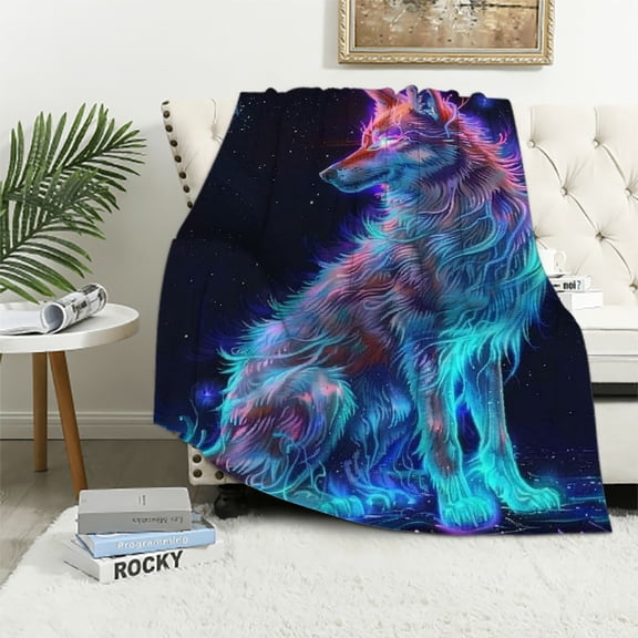 Shiartex Fox Throw Blanket, Warm Thick Soft All Season Fluffy Couch Throw, Cozy Flannel Blanket Sofa Bed, Anti-Pilling Washable Bed Blanket 40x50in