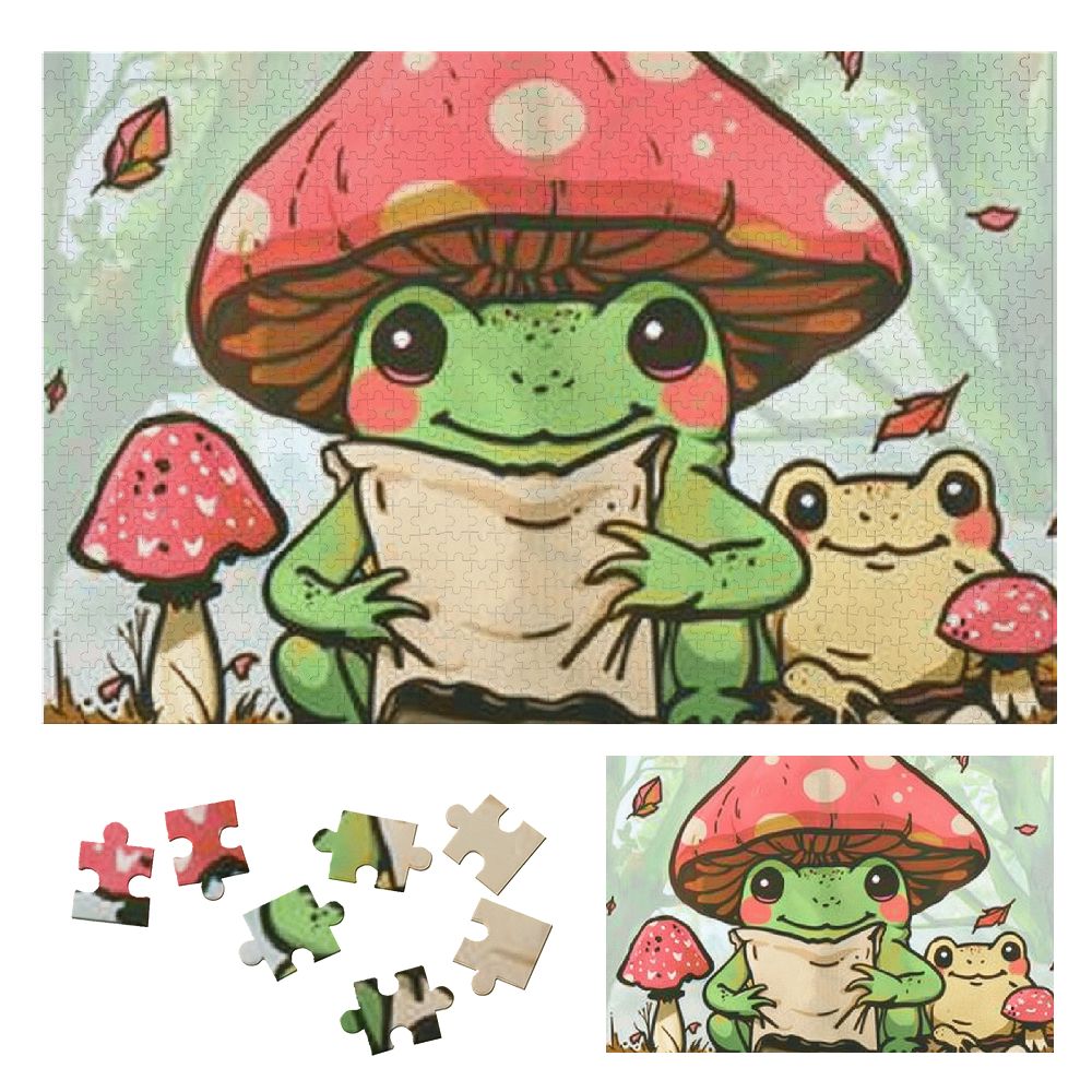 Shiartex Frog Mushroom Toad Wooden Jigsaw Puzzle, Challenging Difficult ...