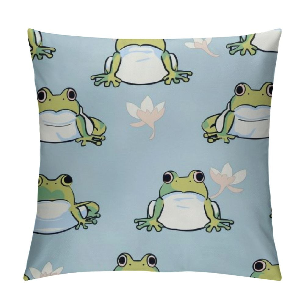 Shiartex Frog Pillow Covers , Super Soft Frog Throw Pillows Decorative