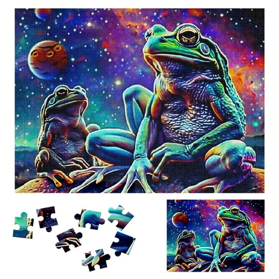 Shiartex Frog Wooden Jigsaw Puzzle, Impossible Hard Challenge for Adults, Gift for Family Friends, Premium Eco-Friendly Wood, Home Decor Art Piece 500 PCS