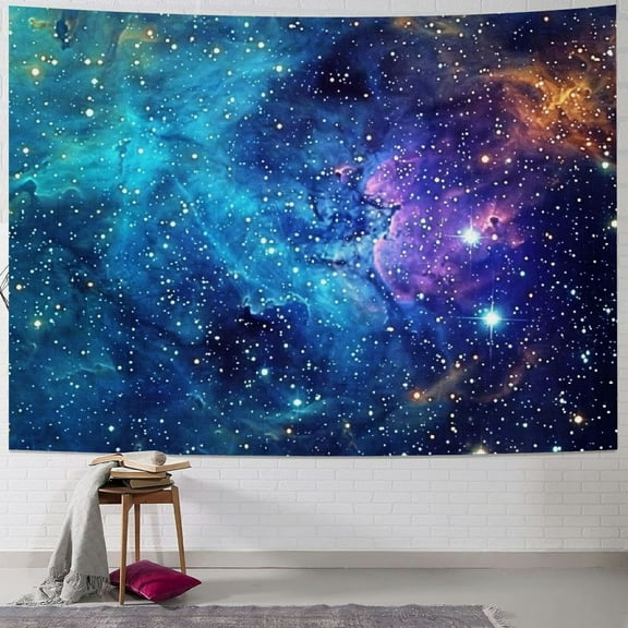 Shiartex  Galaxy Tapestry for Bedroom Aesthetic Space Blue Night Starry Sky Stars Universe Tapestry Mysterious Nebula Wall Hanging Backdrop Room Decor for Bedroom Living Room 40x30inch