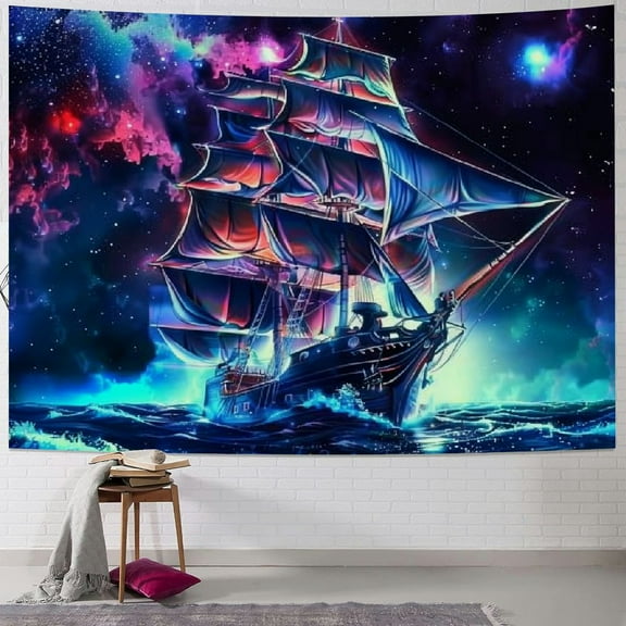 Shiartex Galaxy Tapestry Trippy Planet Tapestry Neon Ocean Wave Octopus Wall Tapestry Great Wave Tapestry Starry Sky Tapaestry Wall Hanging for Home Decor 40x30inch