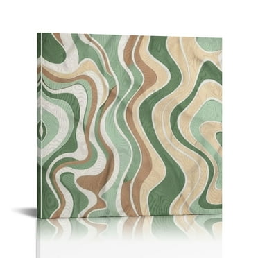 Shiartex Geometric Abstract Art Modern Canvas Prints Wall Decor for Home - Ready To Hang Room Decor 12x12in