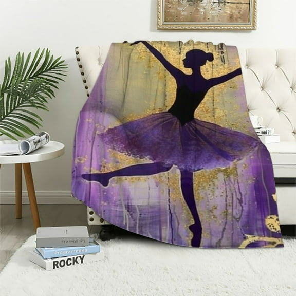 Shiartex Girls Love to Dance Ballerina Blanket with Name Super Soft Throw Blankets for Bed Couch Birthday Wedding Gift White