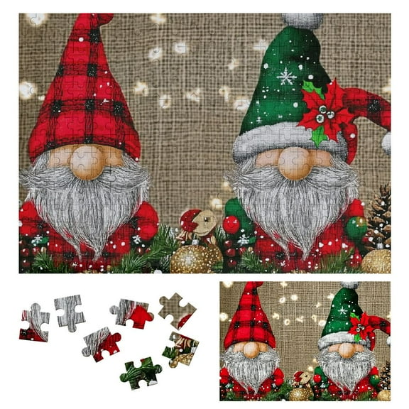 Shiartex Gnomes Christmas Decorations Wooden Jigsaw Puzzles for Adults Eco-friendly Gift for Family Friends 300 PCS