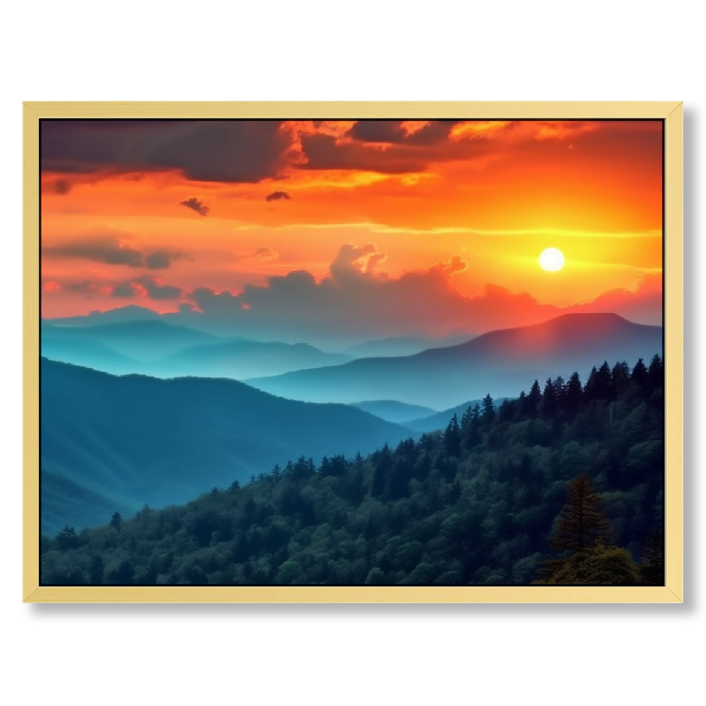 Shiartex Great Smoky Mountain Canvas Wall Art National Park Art Prints