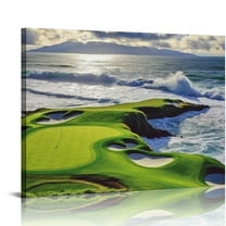 Shiartex  Green Golf Course Scenery Canvas Painting Wall Art Prints Nature Landscape Picture Artwork for Living Rooms Men's Office Home Decor 20x16 in/16x12 in