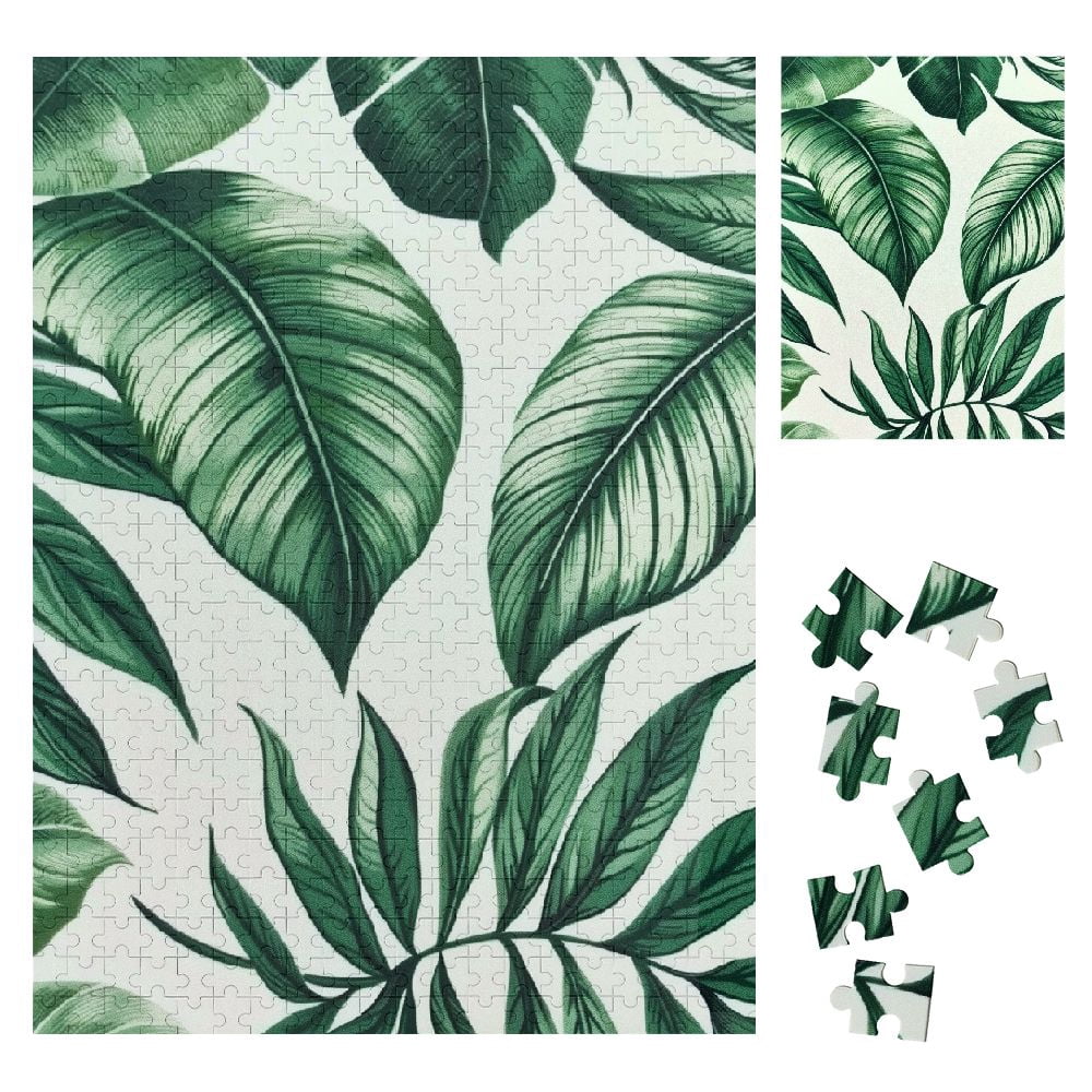 Shiartex Green Leaves Wooden Jigsaw Puzzle for Family and Friends ...
