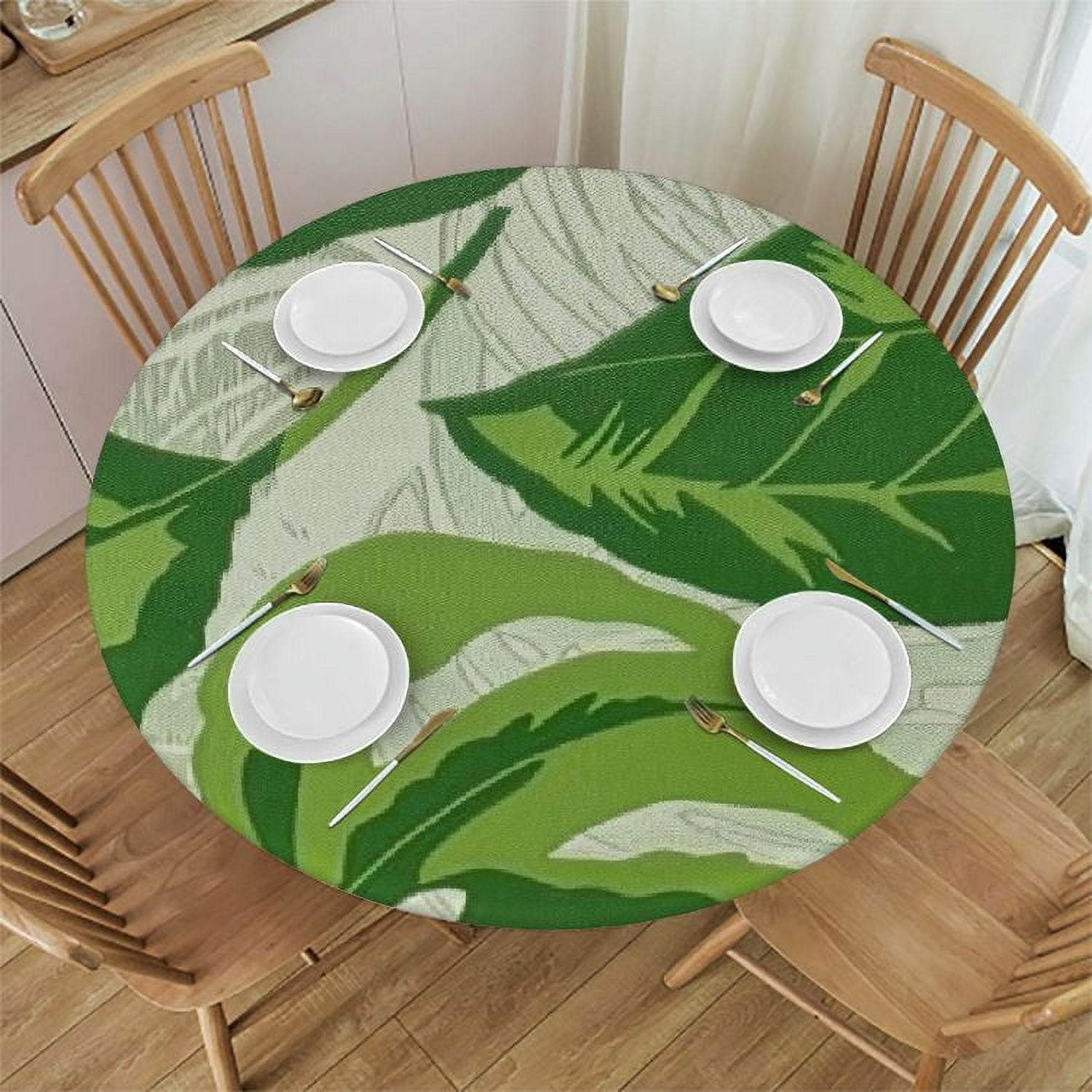 Shiartex Green Monstera Tablecloth Round Hawaiian Tropical Tree Leaf ...