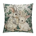 thumbnail image 1 of Shiartex  Happy Easter Buffalo Plaid Rabbit Pink Throw Pillow Cover,  Eucalyptus Leaves Hello Spring Cushion Case Decoration for Sofa Couch, 1 of 5