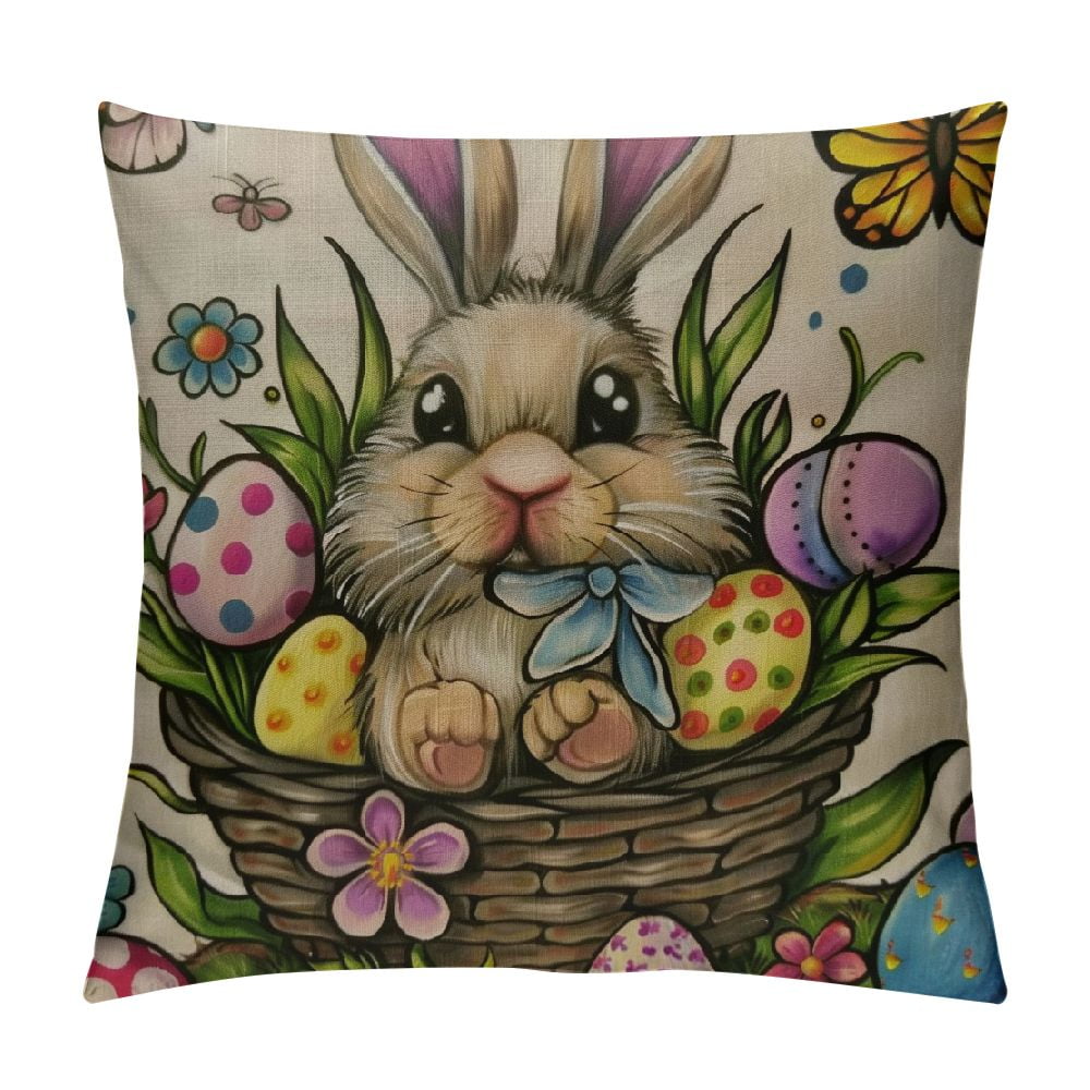 Happy Bunny Eggs Pillow main image 0
