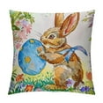 thumbnail image 1 of Shiartex Happy Easter Pillow Covers, Spring Rabbits Flower Decorative Farmhouse Spring Flower Throw Pillowcases for Home Sofa Couch Decoration, 1 of 5