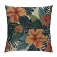 thumbnail image 1 of Shiartex Hawaiian Flower Throw Pillow Cover Tropical Leaves and Flowers Decorative Pillow Case Cushion Cover Home Sofa Decor Pillow Cover 24x24in, 1 of 5