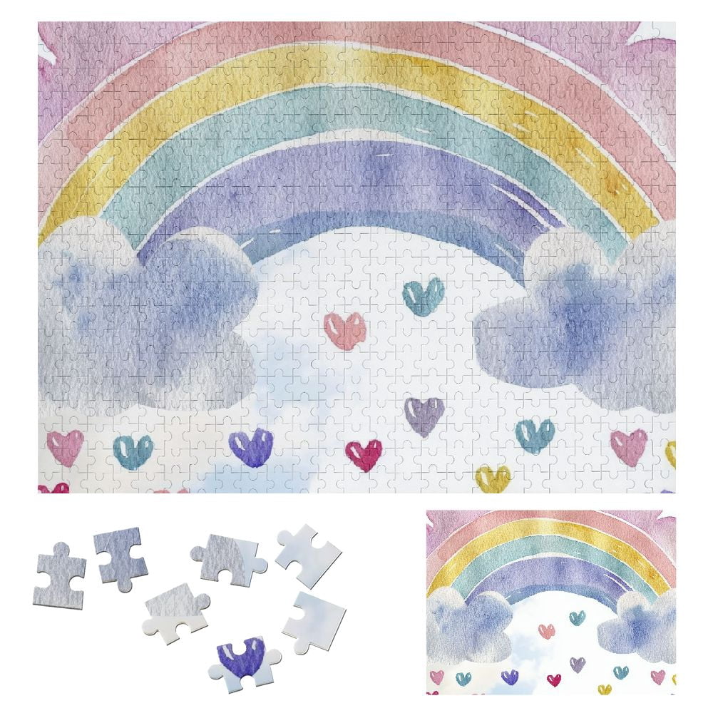 Shiartex Hearts Clouds Wooden Jigsaw Puzzle for Adults and Kids - Gift ...