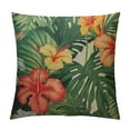 thumbnail image 1 of Shiartex  Hibiscus Flowers Throw Pillow Case Summer Colorful Hawaiian Tropical Plants Palm Leaf Pillow Cushion Cover Decorative Waist Home Decorations 18x18in, 1 of 5