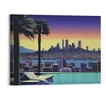 thumbnail image 1 of Shiartex  Hiroshi Nagai by City Pop Listens Vaporwave Aesthetic Surreal Poster City Art Canvas Print Gift Canvas Painting Wall Art Poster for Bedroom Living Room Decor 20x16 Inch, 1 of 3
