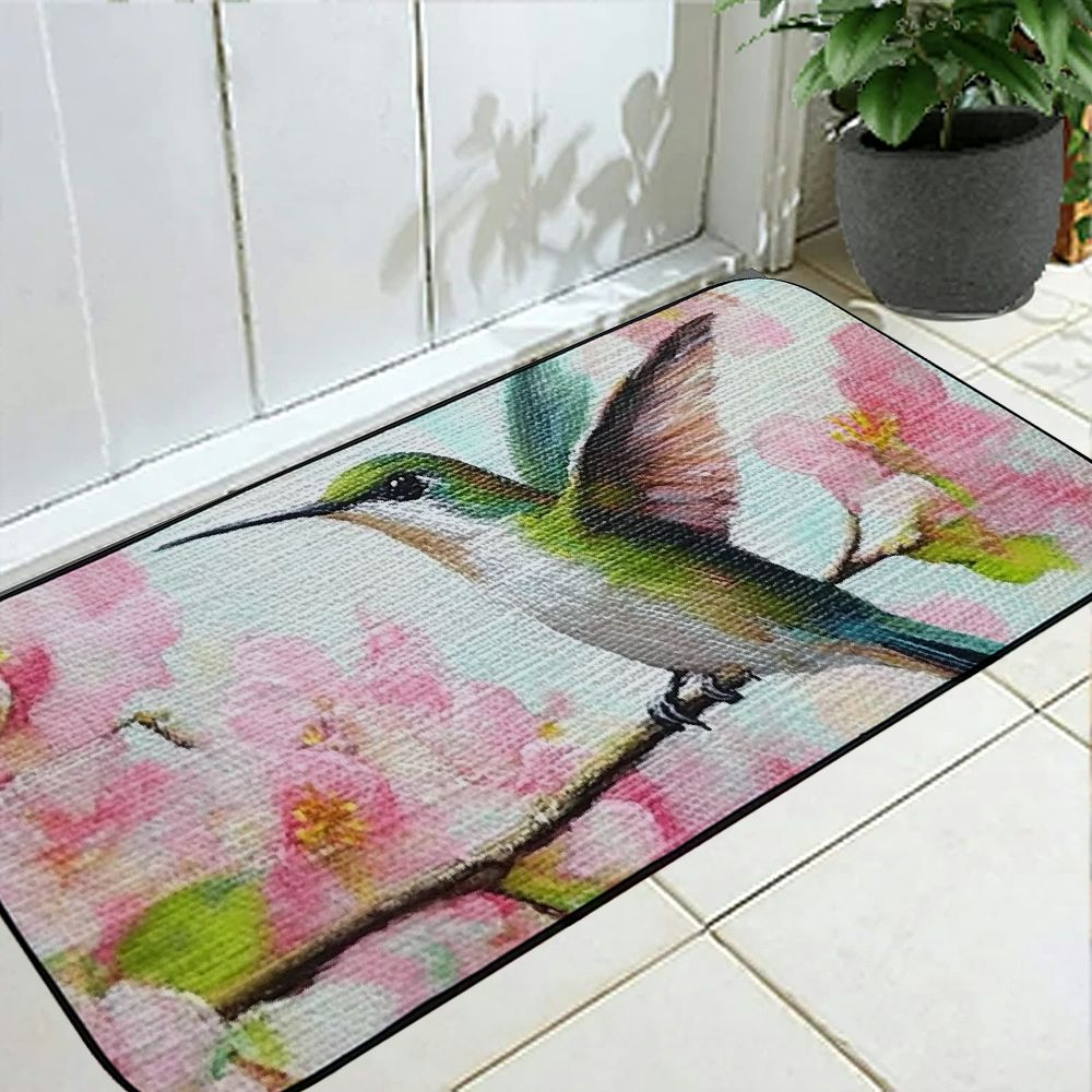 Hummingbird Welcome Mat Shiartex Hummingbird Flowers Branch Floor Mat Entryway Hallway ...