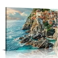 thumbnail image 1 of Shiartex Italy Cinque Terre Wall Art Manarola Sea Mediterranean Wall Art Amalfi Coast Painting Pictures Print On Canvas City The Picture for Home Modern Decor 16x12in, 1 of 6