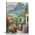 thumbnail image 1 of Shiartex  Italy Town Painting Tuscany Wall Art Streets of Mediterranean Towns Canvas Prints Landscape Picture Framed Ready to Hang Farmhouse Decor 16x20 in, 1 of 5