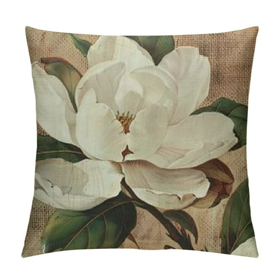 Shiartex Jasmine Floral Throw Pillow Covers Soft Flower Botanical Pillow Cases Cushion Covers Bedroom Decor Blossom Leaf Pattern Decorative Throw Pillowcases White Green White