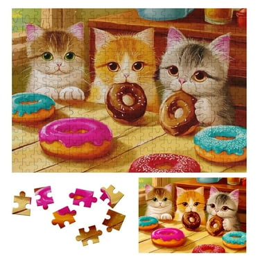 Shiartex Jigsaw Puzzles for Adults Kids - Puzzles - Kitchen Kittens and Donuts 300 PCS