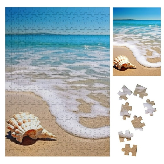 Shiartex  Jigsaw Puzzles for Adults - Seashell on The Beach Beautiful Plastic Puzzle for Home Decor Easy Storage 300PCS