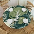 thumbnail image 1 of Shiartex  Kari Green Round Boho Fall Tablecloth, Handblock Floral Table Cloth for Kitchen Dining I Parties Wedding Outdoors Christmas Thanksgiving I Fall Home Decor 38-42, 1 of 8