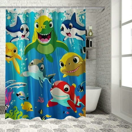 Shiartex Kids Bathroom Decorative Fabric Shower Curtain 36x72