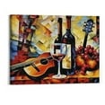 thumbnail image 1 of Shiartex  Kitchen Wall Art Canvas Artwork Red Wine Glasses Bottles Canvas Painting Printed on Canvas Contemporary Artwork Pictures for Dining Room Walls Decor Home Decoration 20x16 Inch, 1 of 3