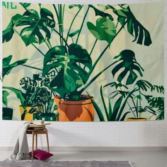 Shiartex Kneibo Plant Tapestry Wall Hanging - Plant Lover Gifts, Botanical Tapestry, Plant Room Decor Aesthetic, Wall Tapestry for Living Room, Wall Decor for Bedroom Painting