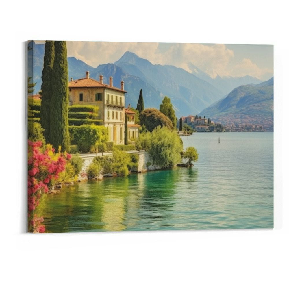 Shiartex Lake Como Bellagio Poster Canvas Wall Art Picture Print Modern ...