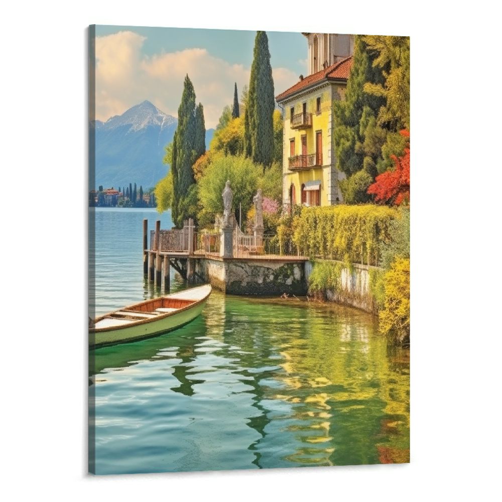 Shiartex Lake Como Italy Travel Poster Canvas Wall Art Picture Print ...