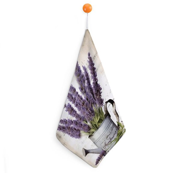 Shiartex Lavender Kitchen Towel Super Absorbent Hand Towels with Loop 11.8x11.8in 1pcs
