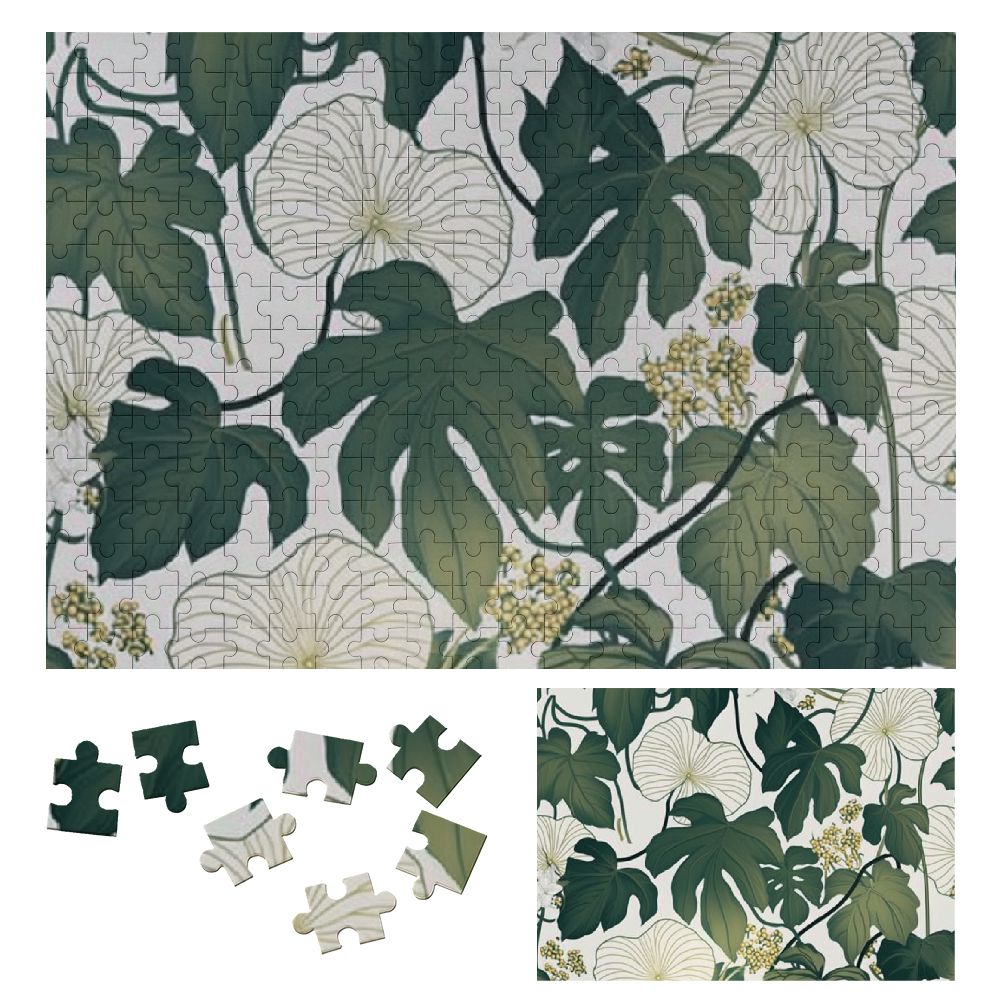 Shiartex Leaves Flower Wallpaper Print Wooden Jigsaw Puzzle for Adults ...