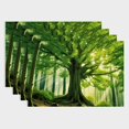 thumbnail image 1 of Shiartex Leaves Forest Theme 4pcs Linen Dining Table Placemats for Birthday Parties, Christmas, Restaurants, Buffets - Home Decoration 18x12in, 1 of 8