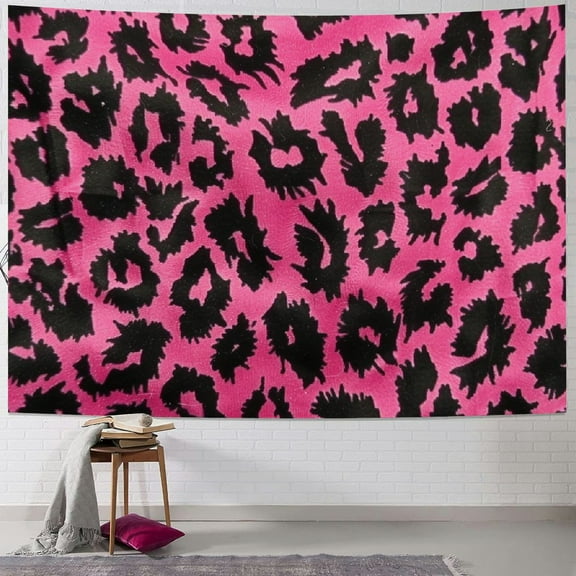 Shiartex Leopard Print Tapestry Cheetah Wall Blanket Tapestries Black and Purple Animals Wall Hanging for Kids Teens Adults Modern Home Wall Decor,Medium  Painting