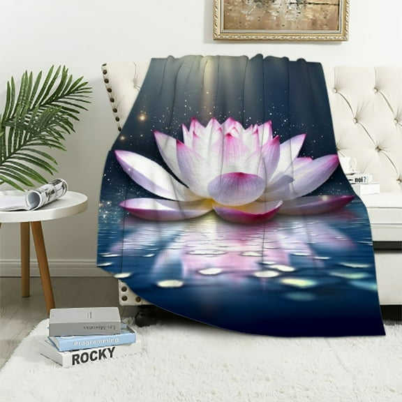 Shiartex Lotus Flower Ideal Comfy Throw Blanket Soft Plush Blankets for All Seasons Excellent Hand Feel Blanket 40x50in