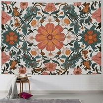 Shiartex  Mandala Tapestry Wall Hanging Flower Psychedelic Tapestry Wall Hanging Decor for Living Room Bedroom Bohemian Plant Print 40x30inch