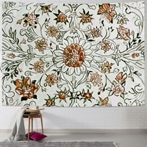 Shiartex  Mandala Tapestry Wall Hanging Flower Psychedelic Tapestry Wall Hanging Decor for Living Room Bedroom Bohemian Plant Print (Green) 40x30inch