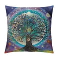 thumbnail image 1 of Shiartex  Mandala Throw Pillow Cushion Cover, Tree of Life Floral Style Mandala Calm Artwork Peace Design Natural Scenery, Decorative Square Accent Pillow Case, Multi-Size, Purple Blue, 1 of 5