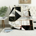 thumbnail image 1 of Shiartex Marble Texture Blanket Golden Geometric Luxury Black and White Super Soft Bedding Throw Blanket Luxury Bed Blanket Sofa Camping Travel Warm Lightweight for Kids Adults, 1 of 6