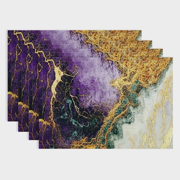 Shiartex Marble Texture Dining Table Placemats Set of 4 - Linen Table Mats for Birthday Parties, Christmas, Restaurants, Buffets & Home Decoration 18x12in