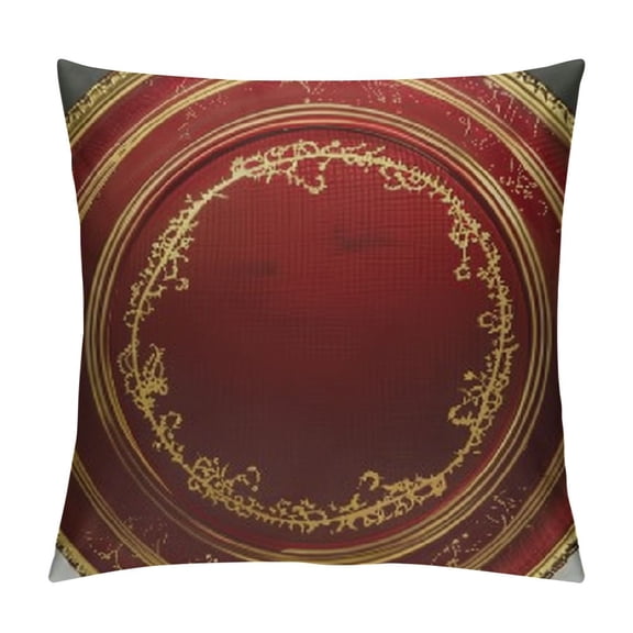 Shiartex Maroon Throw Pillow Cushion Cover, Vintage Frame with Eastern Motifs Traditional Retro Classic Art, Decorative Square Accent Pillow Case, White