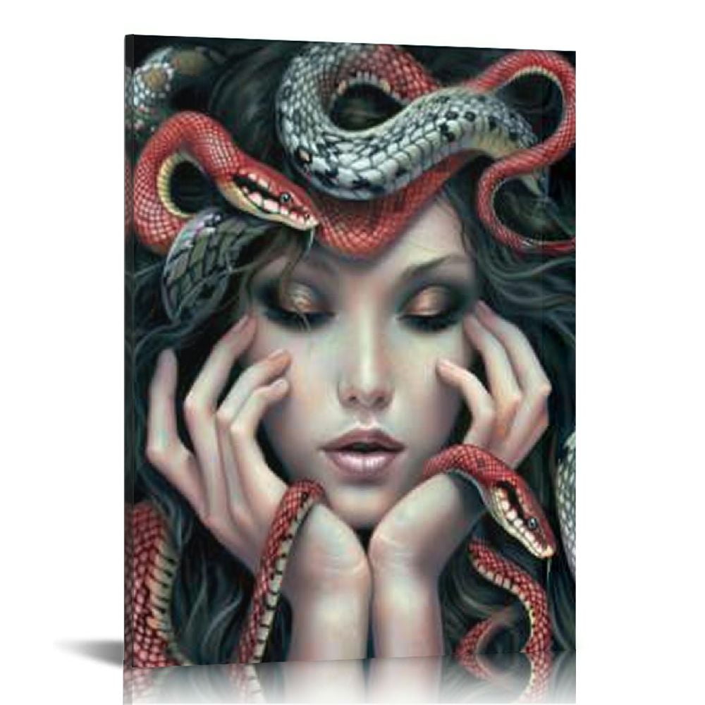 Shiartex Medusa Wall Art Canvas Framed Greek Print Greek Mythology Wall